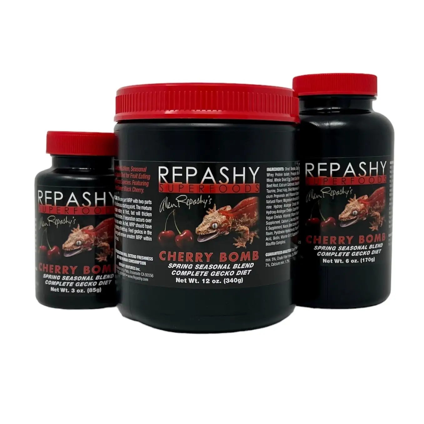Cherry Bomb by Repashy is designed to be a complete diet for fruit eating Geckos.